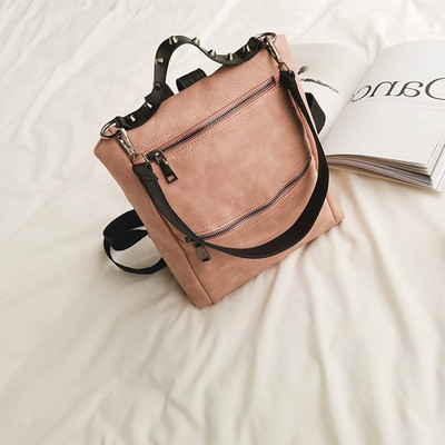 Κομψό γυναικείο σακίδιο με μεταλλικά στοιχεία κατάλληλο για την καθημερινή ζωή σε τέσσερα χρώματα