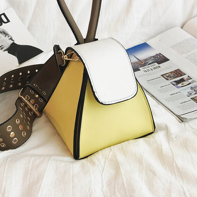 Мини дамска чанта с широка дръжка с декорация и в три разцветки