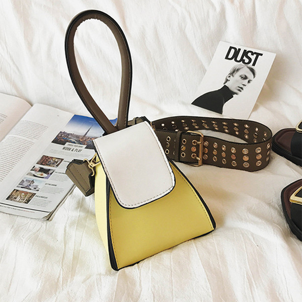 Мини дамска чанта с широка дръжка с декорация и в три разцветки