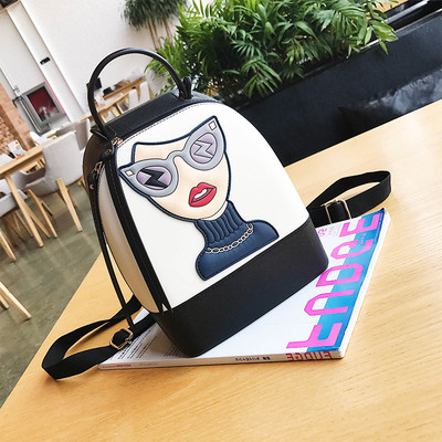 Модерна дамска раница с изображение в различни цветове