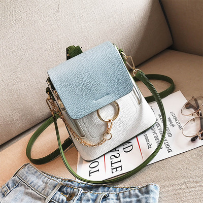 Стилна дамска цветна чанта с дълга дръжка в четири цвята