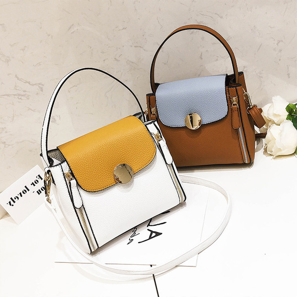 Красива дамска чанта с два вида дръжки в четири цвята