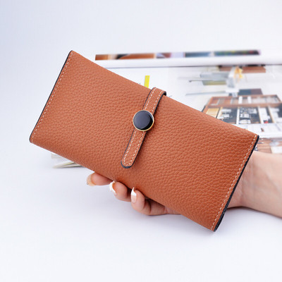 Красив дамски портфейл с копче в много цветове