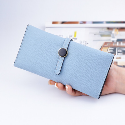 Красив дамски портфейл с копче в много цветове