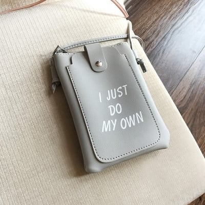 Мини дамска чанта с надпис в четири цвята