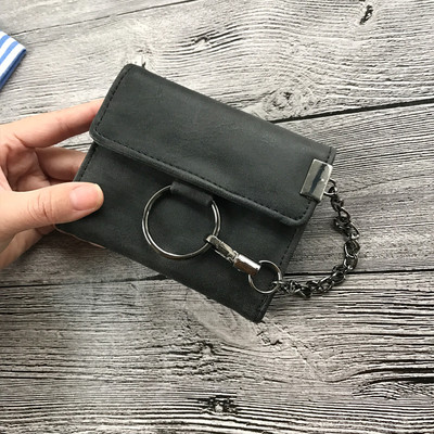 Стилен мини дамски портфейл с метална декорация в пет цвята