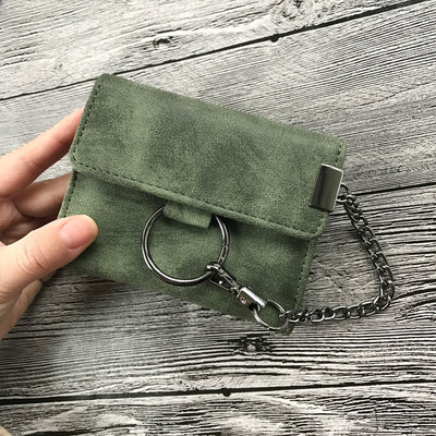 Стилен мини дамски портфейл с метална декорация в пет цвята