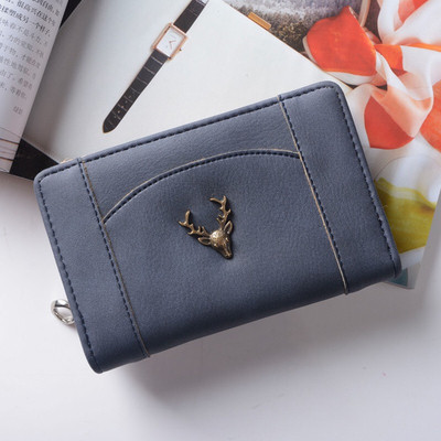 Красив дамски портфейл в шест цвята с малка декорация