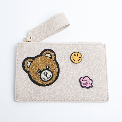 Красив дамски портфейл с декорация меченце