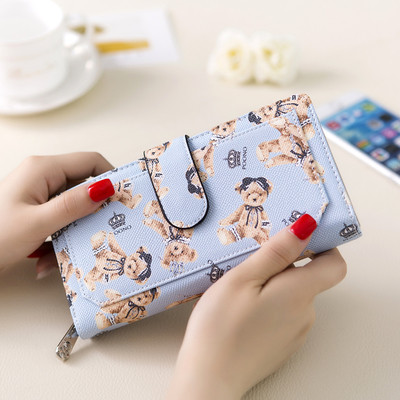 Сладък дамски портфейл с изображение на мече в няколко разцветки