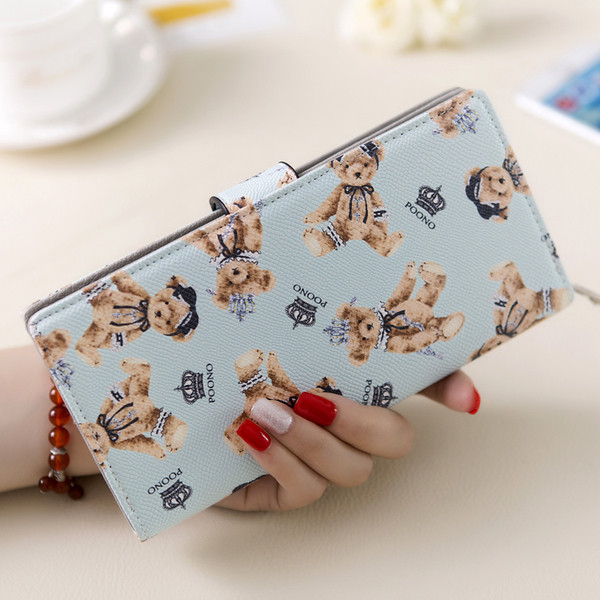 Сладък дамски портфейл с изображение на мече в няколко разцветки