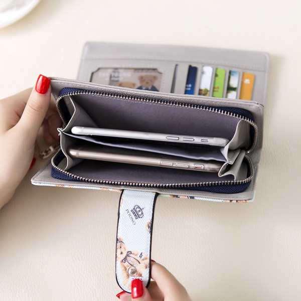 Сладък дамски портфейл с изображение на мече в няколко разцветки