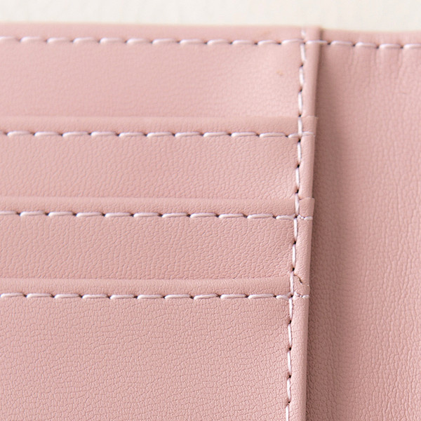 Мини дамски портфейл с две копчета в шест цвята