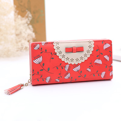 Сладък дамски портфейл с изображения и панделка в няколко разцветки