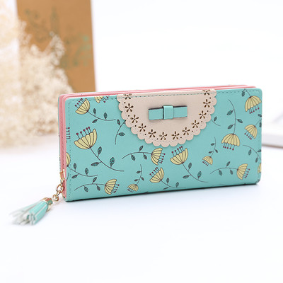 Сладък дамски портфейл с изображения и панделка в няколко разцветки