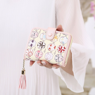 Сладък мини дамски портфейл с едно копче в различни разцветки