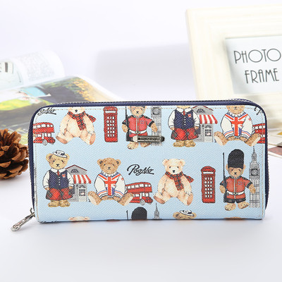 Дамски портфейл с изображения на мече