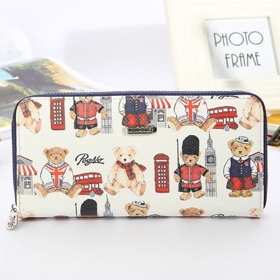 Дамски портфейл с изображения на мече