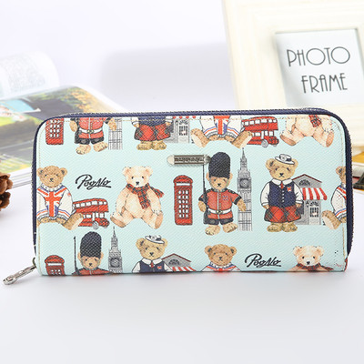 Дамски портфейл с изображения на мече