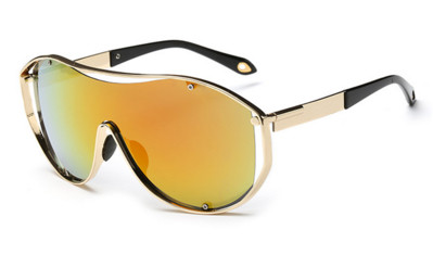 Много стилни и екстравагантни дамски слънчеви очила - тип маска в пет различни цвята на стъклата