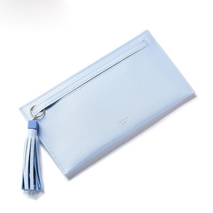 Красив дамски портфейл с пискюл в пет цвята