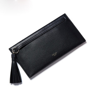 Красив дамски портфейл с пискюл в пет цвята