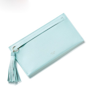 Красив дамски портфейл с пискюл в пет цвята