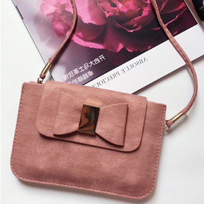 Мини дамска чанта с дълга дръжка и с панделка в пет цвята