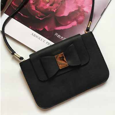 Мини дамска чанта с дълга дръжка и с панделка в пет цвята