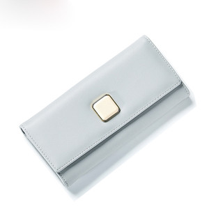 Дамски портфейл в шест цвята с копче