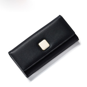 Дамски портфейл в шест цвята с копче