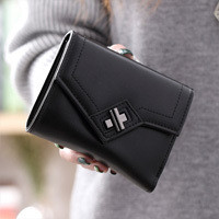 Мини дамски портфейл в пет цвята със закопчалка