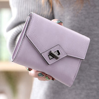 Мини дамски портфейл в пет цвята със закопчалка