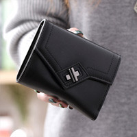 Мини дамски портфейл в пет цвята със закопчалка