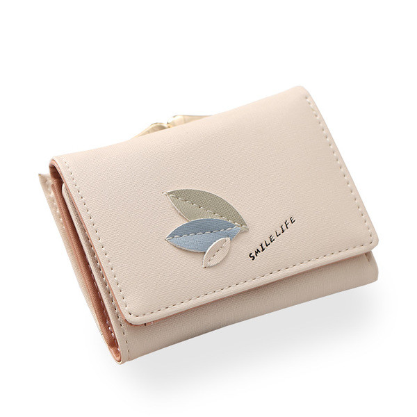 Красив дамски портфейл с декорация листенца в пет цвята