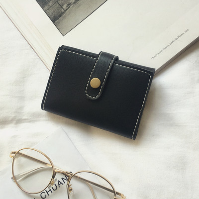 Стилен мини портфейл за дамите с копче