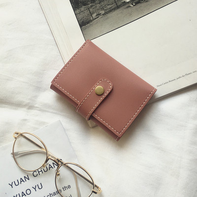 Стилен мини портфейл за дамите с копче