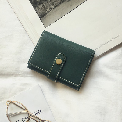 Стилен мини портфейл за дамите с копче