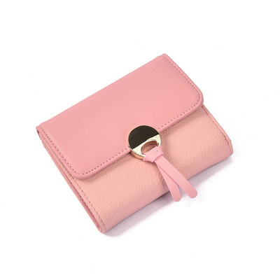 Стилен мини портфейл за дамите с метална декорация