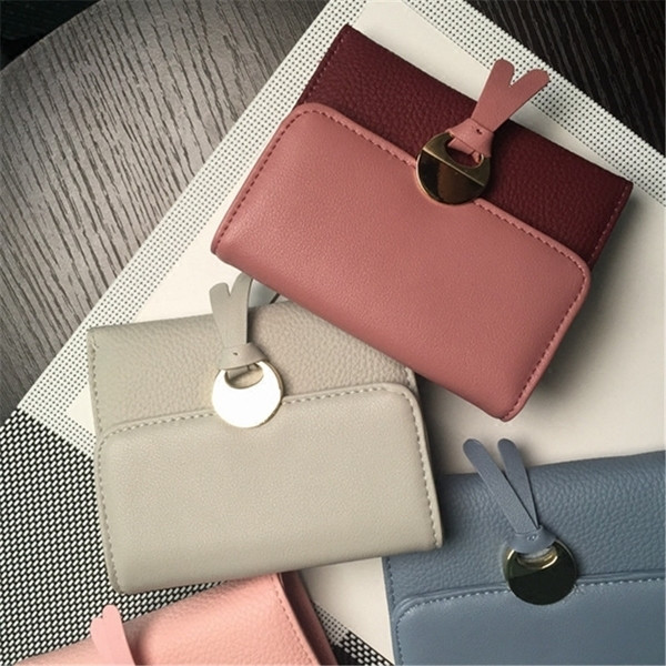 Стилен мини портфейл за дамите с метална декорация