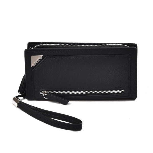 Красив дамски портфейл с дръжка и пискюл в пет цвята