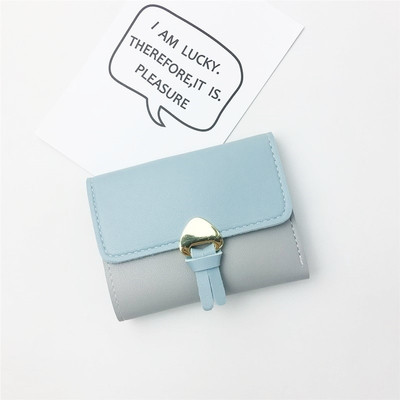 Мини дамски портфейл в няколко разцветки с метална декорация