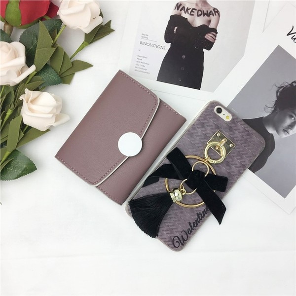 Мини портфейл за дамите с копче в няколко цвята