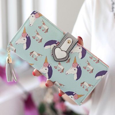 Сладък дамски портфейл с изображения в много разцветки