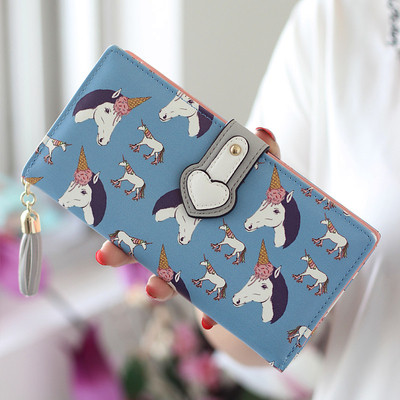 Сладък дамски портфейл с изображения в много разцветки