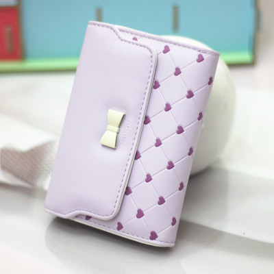 Сладък портфейл за дамите с декорация на сърца и панделка