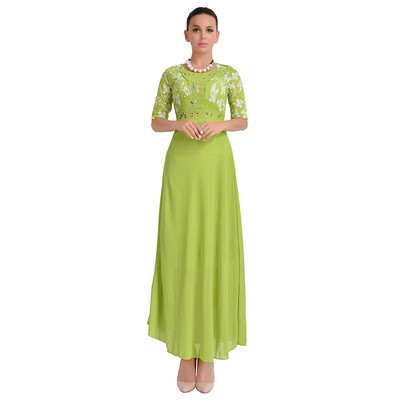 Γυναικείο φόρεμα με  κεντήματα στο μπουστάκι και στα μανίκια σε 6 χρώματα