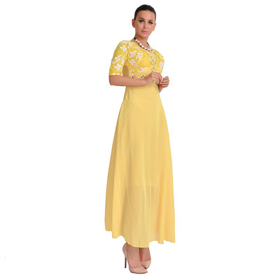 Γυναικείο φόρεμα με  κεντήματα στο μπουστάκι και στα μανίκια σε 6 χρώματα