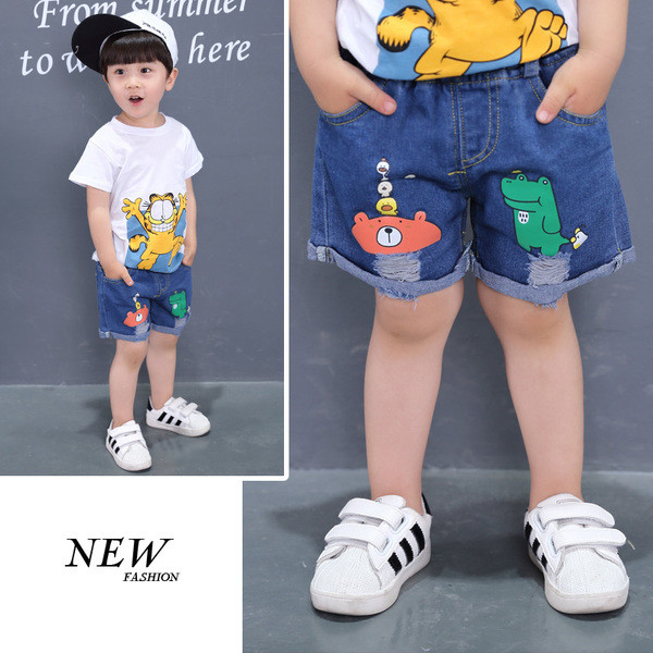 Детски дънкови панталонки за момчета в три модела