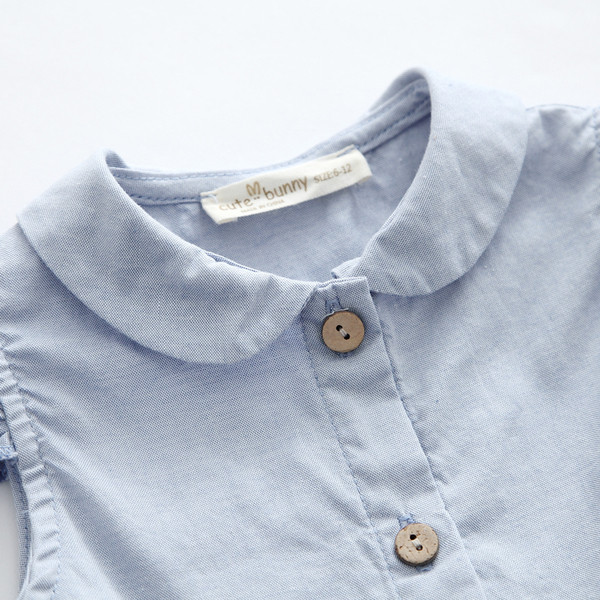 Сладка детска риза за момичета без ръкав с панделка